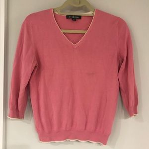 Brooks brothers Pink 3/4 sleeve v neck sweater